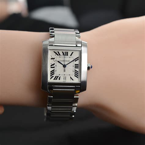 cartier whatc steel tank francaise large model|cartier tank francaise 2302 movement.